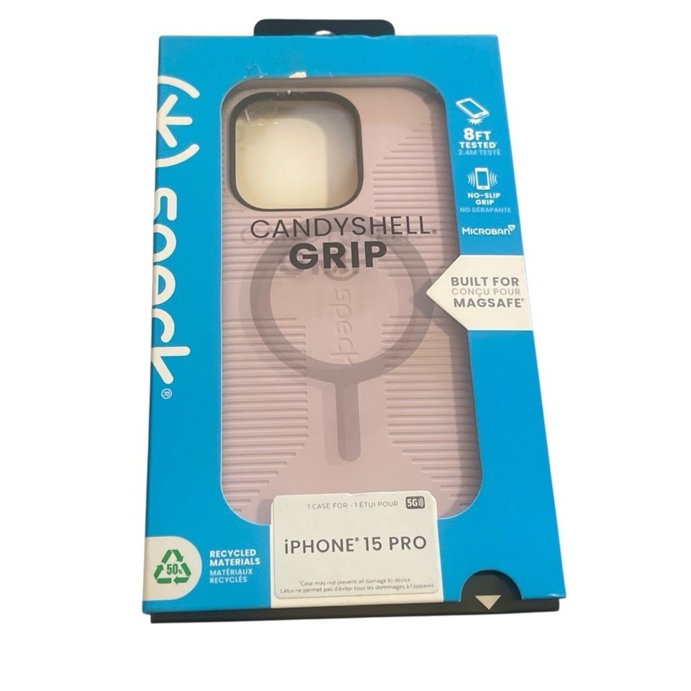 Speck iPhone 15 PRO Candyshell Grip MagSafe Case Authentic Light Purple New